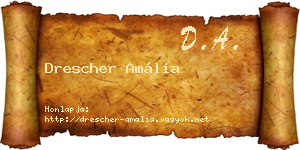 Drescher Amália névjegykártya